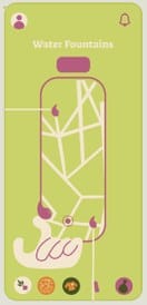 App screen: water fountains map