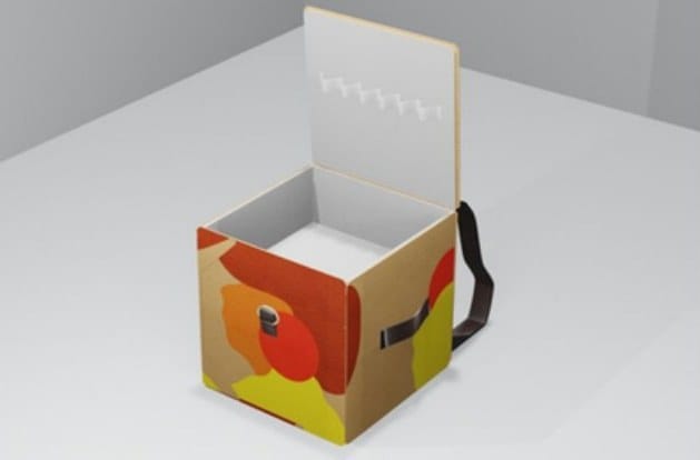 Blender render of the closed station decorated with the identity