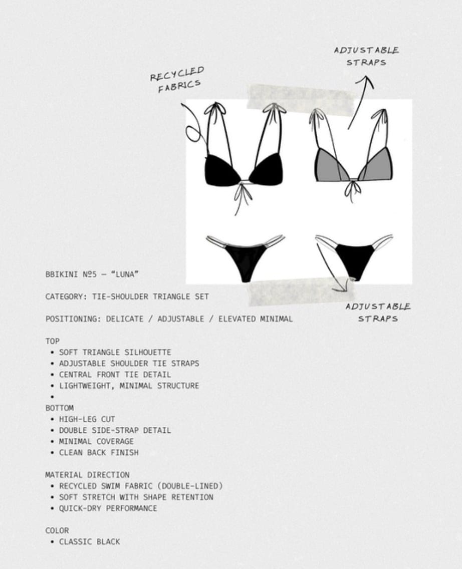 Technical sheet for the black and grey triangle set with construction notes